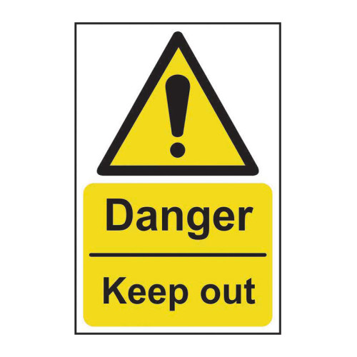 Centurion - 'Danger Keep Out' Sign, Rigid 1mm PVC Board (200mm x 300mm)