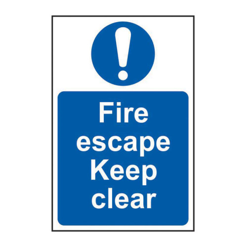 Centurion - Fire escape Keep clear 1.2mm Recyclable PP (400 x 600mm)