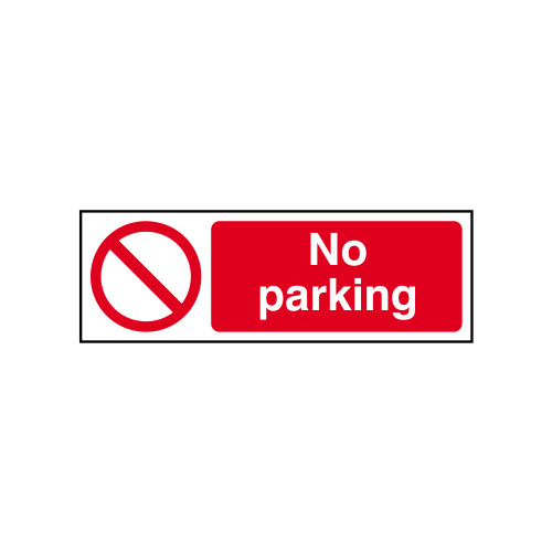 Centurion - 'No Parking' Sign, Self-Adhesive Vinyl (300mm x 100mm)