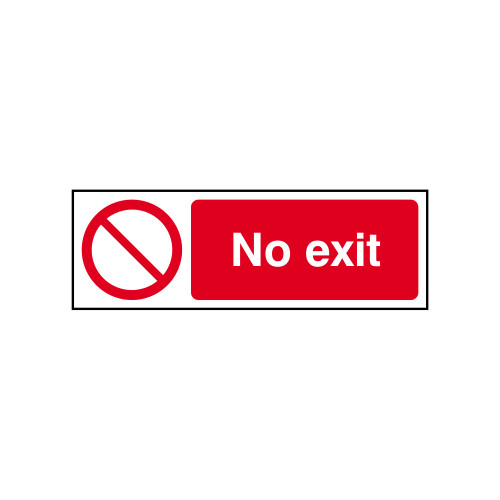 Centurion - 'No Exit' Sign, Self-Adhesive Vinyl (300mm x 100mm)