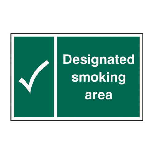 Centurion - 'Designated Smoking Area' Sign, Self-Adhesive Vinyl (300mm ...