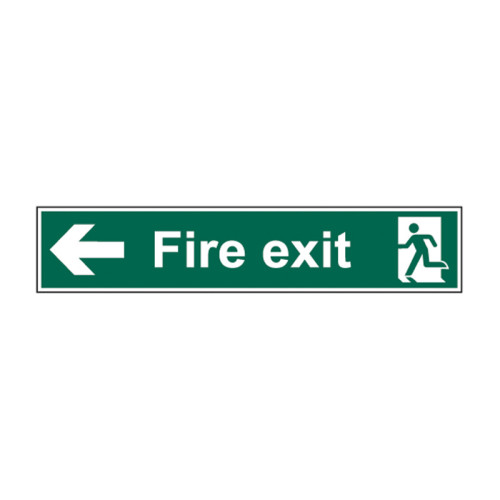 Centurion - 'Fire Exit (Man Arrow Left)' Sign, Self-Adhesive Vinyl ...