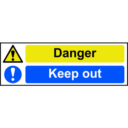 Centurion - 'Danger Keep Out' Sign, Self-Adhesive Vinyl (300mm x 100mm)