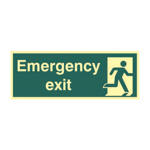 Centurion - 'Emergency Exit' Sign, 1.3mm Rigid Self Adhesive ...