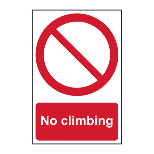 Centurion - 'No Climbing' Sign, Self Adhesive Vinyl (200mm x 300mm)