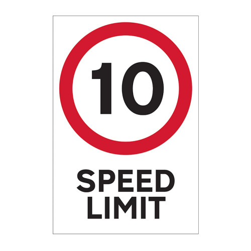 Centurion - '10mph Speed Limit' Sign, 3mm Foamed PVC Board (400mm x 600mm)