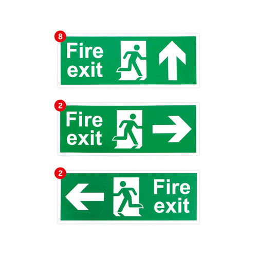 Centurion - Fire Exit Signage Pack, Self Adhesive Vinyl, Small