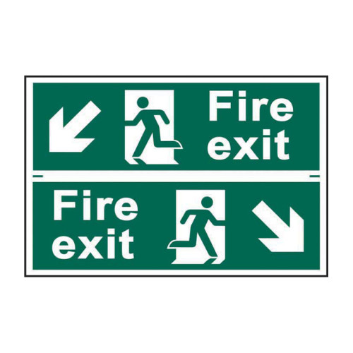 Centurion - Fire Exit Man Running Arrow Diagonally Down Left/Right ...