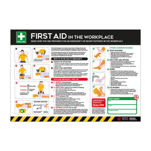 Centurion - Workplace First Aid Guide Safety Poster, 300mic PVC With ...