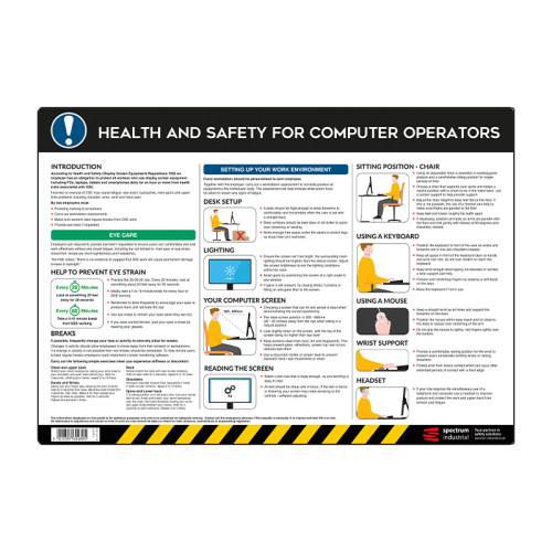 Centurion - Safety Poster: Health & Safety for Computer Operators - PVC ...