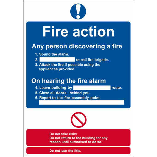 Centurion - Fire action procedure 1.2mm Recyclable PP (148 x 210mm)