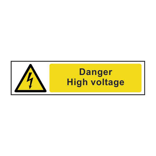 Centurion - 'Danger High Voltage' Sign, Self-Adhesive Semi-Rigid PVC ...