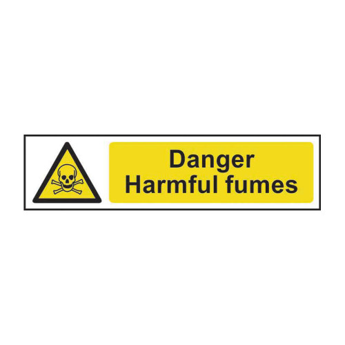 Centurion 'Danger Harmful Fumes' Sign, SelfAdhesive SemiRigid PVC