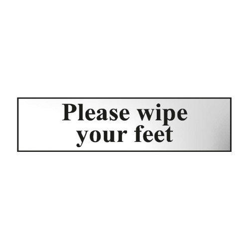 Centurion - 'Please Wipe Your Feet' Sign, Chrome Effect, Self-Adhesive ...