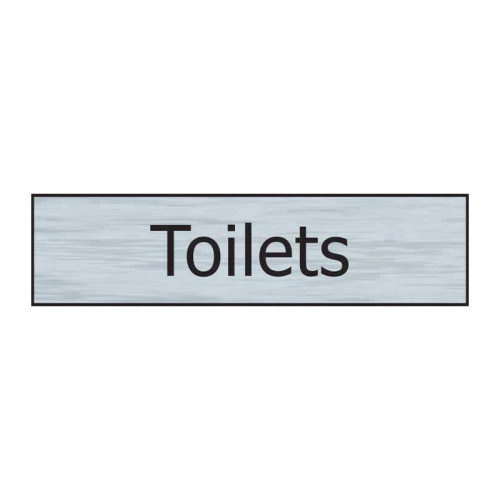 Centurion - 'Toilets' Sign, Stainless Steel Effect, Self-Adhesive PVC ...