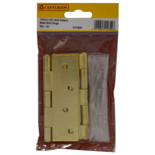 Centurion Steel Butt Hinges Brassed 100mm 8231