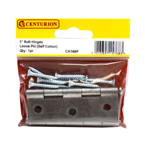 Centurion Loose Pin Steel Butt Hinges Self Colour 75mm Ch169p 7691