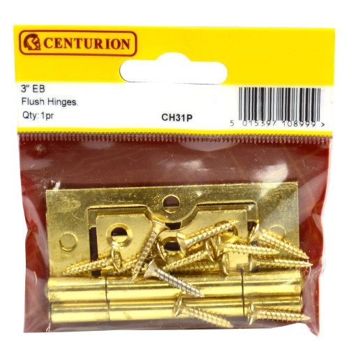 Centurion Steel Flush Hinges Electro Brassed 76mm 9989