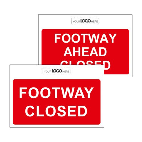 Centurion Construction Sign Footway closed FOOTWAY AHEAD