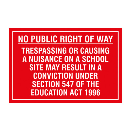 Centurion - Educational Sign: No public right of way Trespassing or ...