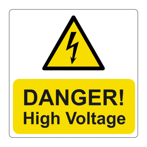 Centurion - 'Danger High Voltage' Labels, Self-Adhesive Vinyl, (75mm x ...