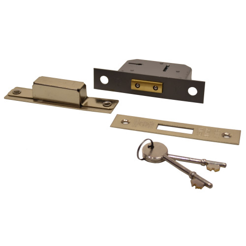 Centurion - 5 Lever Mortice Deadlocks, Satin Chrome Plated, 63mm