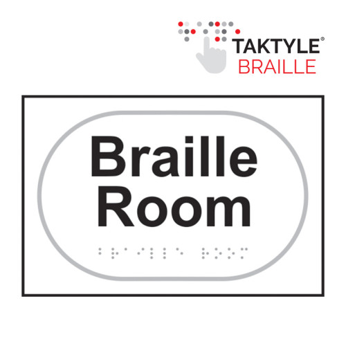 Centurion Braille Room Sign Self Adhesive Taktyle White 225mm X 150mm 0291