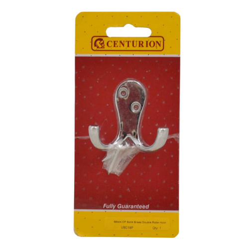 Centurion - 56mm PB Solid Brass Double Robe Hook VB19L