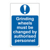 Grinding wheels must be changed by authorised personnel - 1.2mm Recyclable PP (200 x 300mm)
