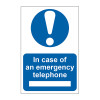 In case of emergency telephone - 1.2mm Recyclable PP (200 x 300mm)