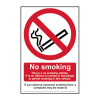 ‘No Smoking This Is A No Smoking Vehicle’ Sign, Self-Adhesive Vinyl (100mm x 150mm)