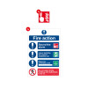 Fire Safety Signage Pack, Non Adhesive 1mm Rigid PP Board, Medium