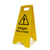 'Heavy-Duty A-Board Danger Men At Work' Sign, Polypropylene, Yellow, (620mm x 210mm x 300mm), Box Deal of 5