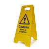'Heavy-Duty A-Board Caution Work In Progress' Sign, Polypropylene, Yellow, (620mm x 210mm x 300mm), Box Deal of 5