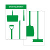 Shadow Board Cleaning Station With Stainless Steel Hooks, Style A Green, (600mm x 2000mm)