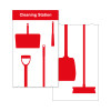 Shadow Board Cleaning Station With Stainless Steel Hooks and Stocked, Style A Red, (600mm x 2000mm)