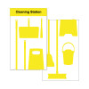 Shadow Board Cleaning Station With Stainless Steel Hooks, Style B Yellow, (600mm x 2000mm)