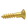 5/8" x 6 Slotted Raised Head Woodscrew - Brass - (Pack of 14)