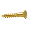 3/4" x 6 Slotted Raised Head Woodscrew - Brass - (Pack of 10)