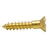 3/4" x 6 Slotted Brass Woodscrew - Countersunk Head - (Pack of 14)