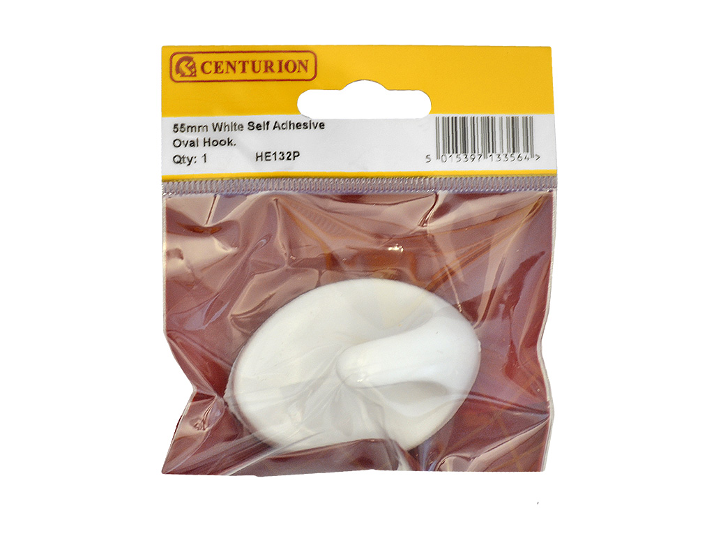 Centurion - Large Plastic Self Adhesive Oval Hooks, HE132P