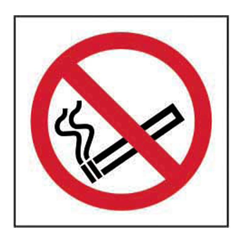 Centurion No Smoking Symbol Sign Self Adhesive Vinyl 400mm X 400mm 6682