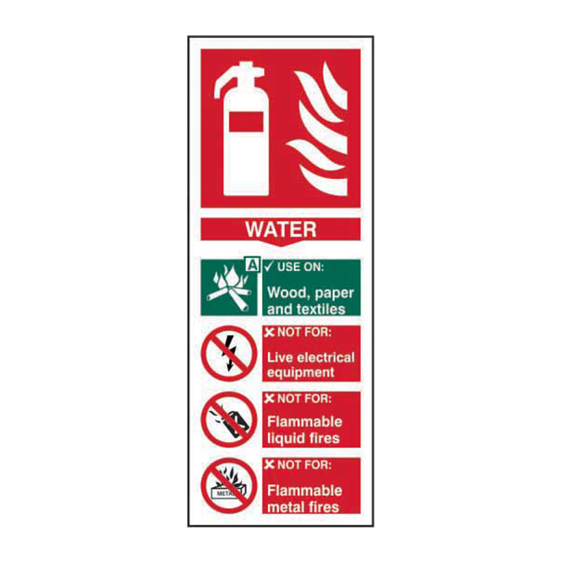 Centurion - 'Fire Extinguisher: Water' Sign, Self-Adhesive Vinyl (82mm ...