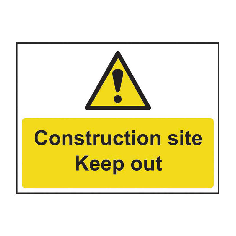 Centurion - 'Construction Site Keep Out' Sign, Self-Adhesive Vinyl ...