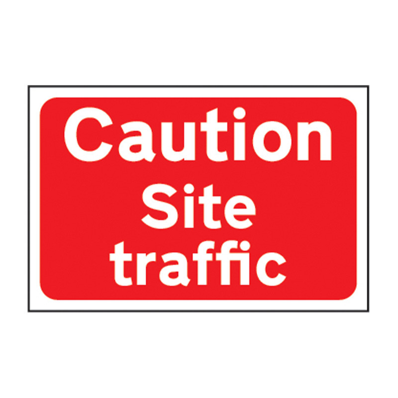 Centurion - 'Caution Site Traffic' Sign, 3mm Foamed PVC Board (600mm x ...