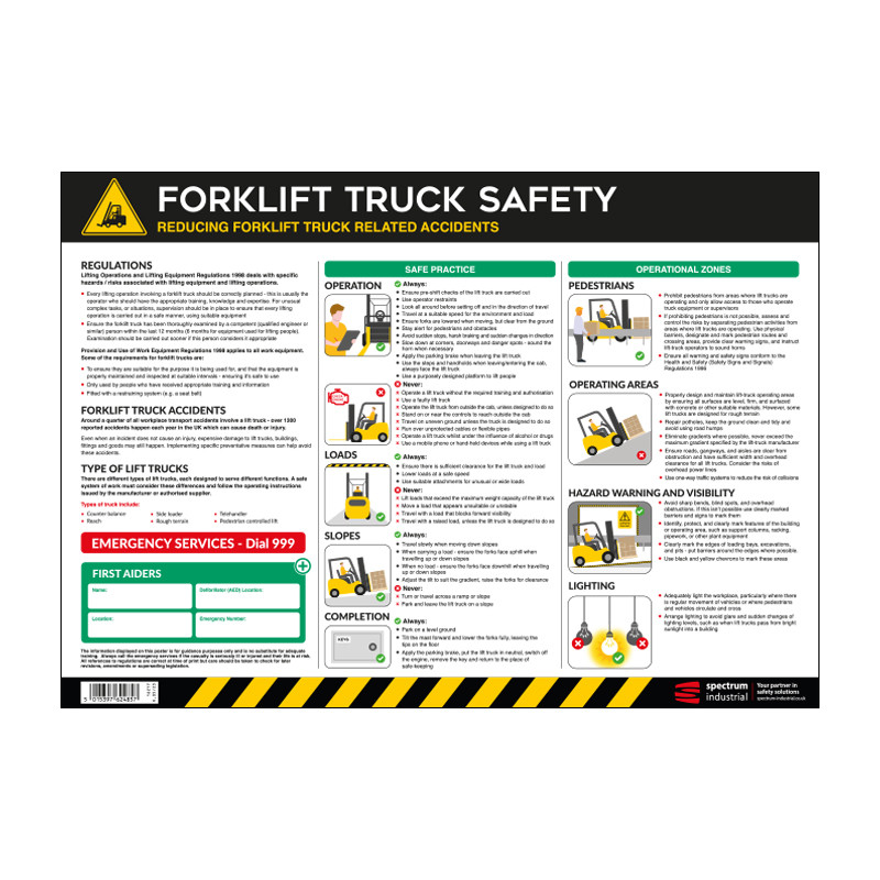 Centurion - Safety Poster : Forklift Truck Safety : LAM 590 x 420mm ...