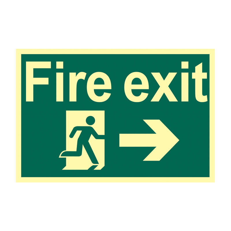 Centurion Fire Exit Running Man Arrow Right Sign Flexible