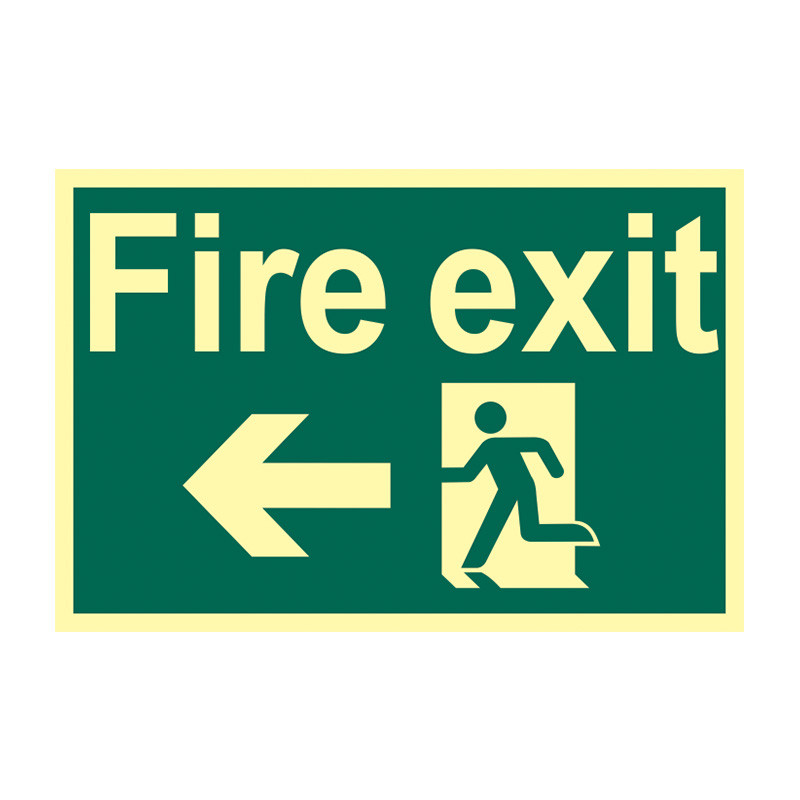 Centurion Fire Exit Running Man Arrow Left Sign Flexible