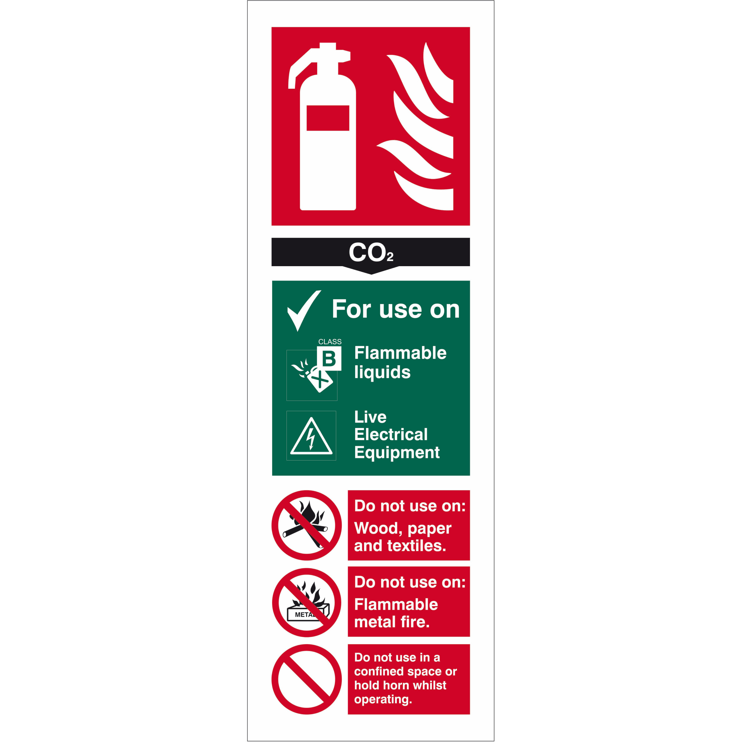 Centurion - CO2 Extinguisher 1.2mm Recyclable PP (300 x 100mm)