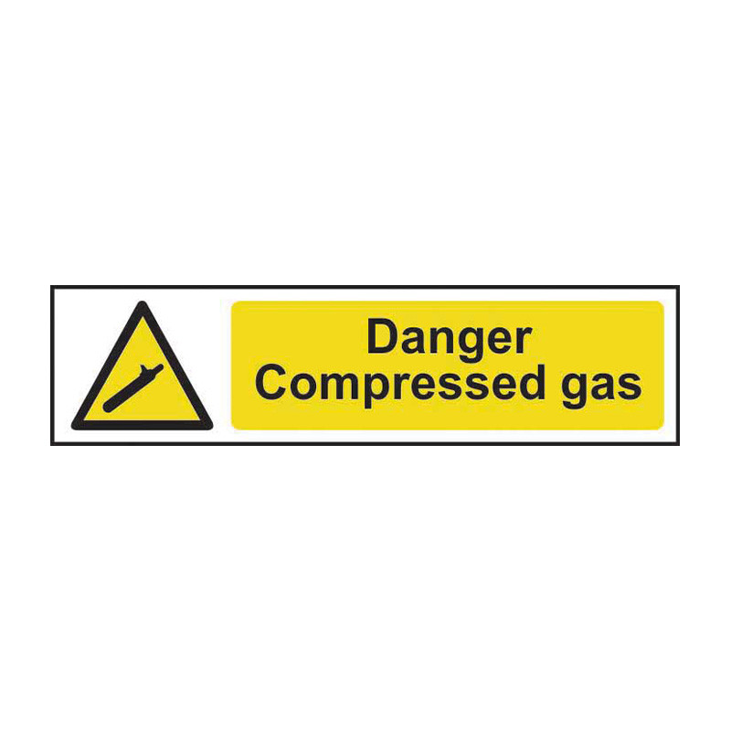 Centurion - 'Danger Compressed Gas' Sign, Self-Adhesive Semi-Rigid PVC ...